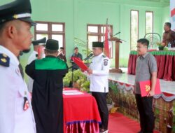 Bupati Zukri Lantik Pj. Kepala Desa Sokoi Dan Pengukuhan Masa Jabatan Kepala Desa Serta BPD Se-Kecamatan Kuala Kampar